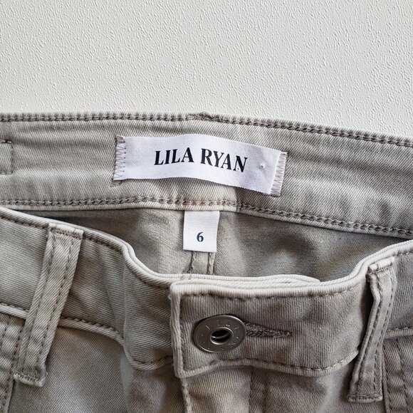 LILA RYAN Size 6 Khaki Gray Military Patch Pocket Skinny Pants NWT - Picture 10 of 14